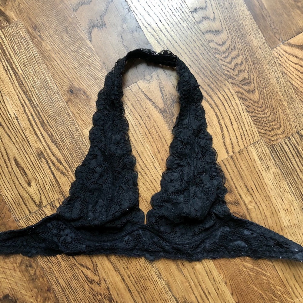 Black lace halter top bandeau